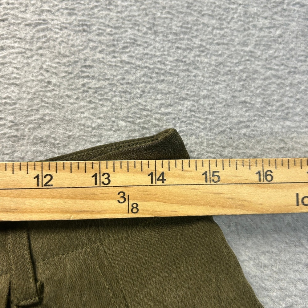 Jones New York 2 Piece Silk Pant Suit Womens Size 10 Olive Short Sleeve Set - Picture 7 of 13
